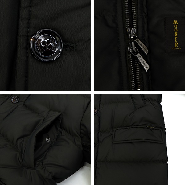 ムーレー ダウン メンズ 撥水 グースダウン N-3B型 ダウンコート MOORER BARBIERI-WK MRE 98110 NERO