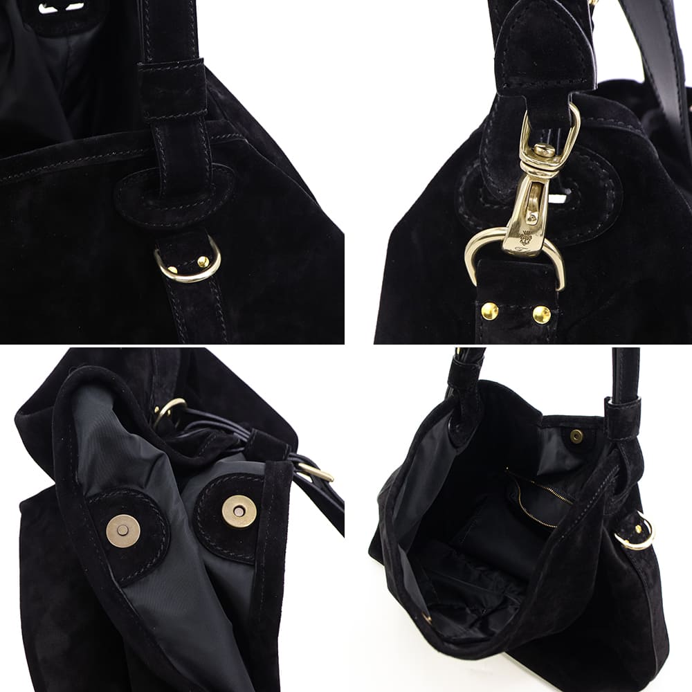 フェリージ バッグ スエード 2way ショルダーバッグ トートバッグ Felisi 10/30/2/SN+DS FLS 006 BLACK 秋冬新作