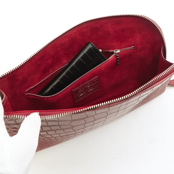 レザック クラッチバッグ リアルクロコダイル クラッチバッグ LE'SAC SAGGIO （ダークレッド） EXLT