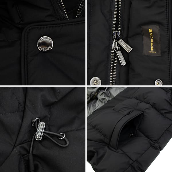 ムーレー ダウン メンズ 撥水 フーデッド ダウンボンバージャケット MOORER ERENIO SKT MRE NERO