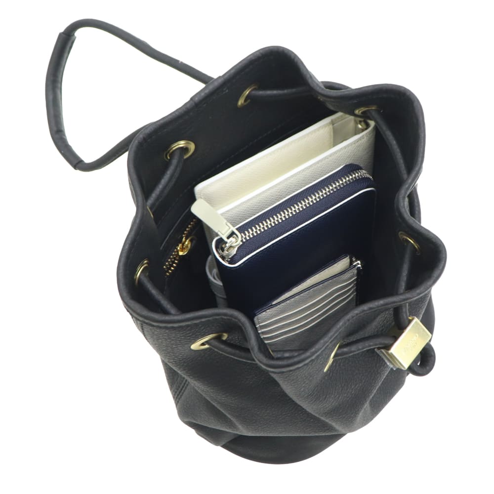 エスマーノ バッグ 牛革 イタリアンレザー 巾着型 ワンショルダー