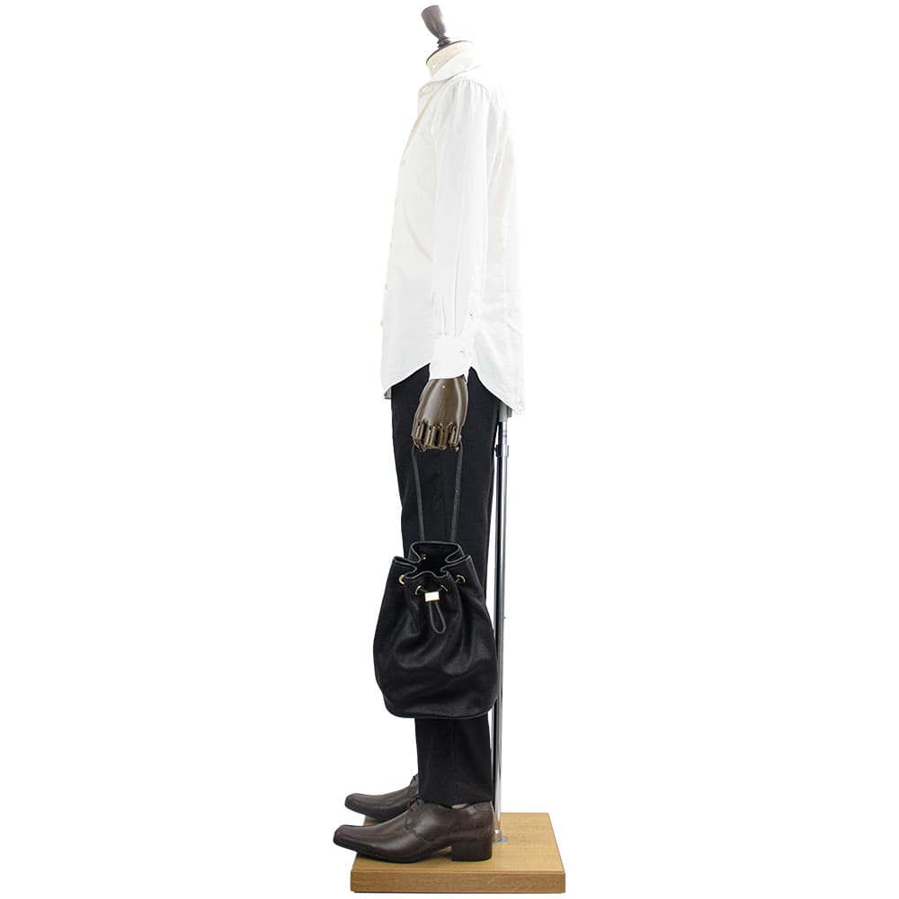 エスマーノ バッグ 牛革 イタリアンレザー 巾着型 ワンショルダー