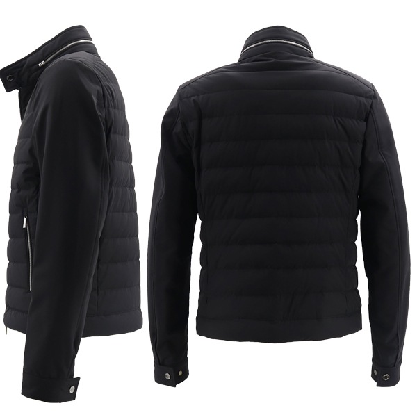 ムーレー ダウン メンズ 撥水 ストレッチナイロン ライダース ダウンジャケット フィリッポ MOORER FILIPPO-KN MRE NERO