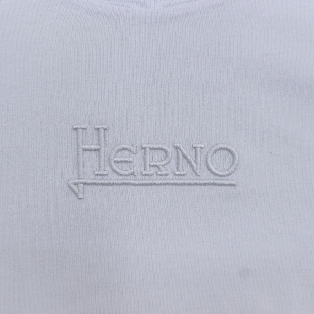 ヘルノ Tシャツ メンズ コットン 刺繍ロゴ クルーネックTシャツ HERNO