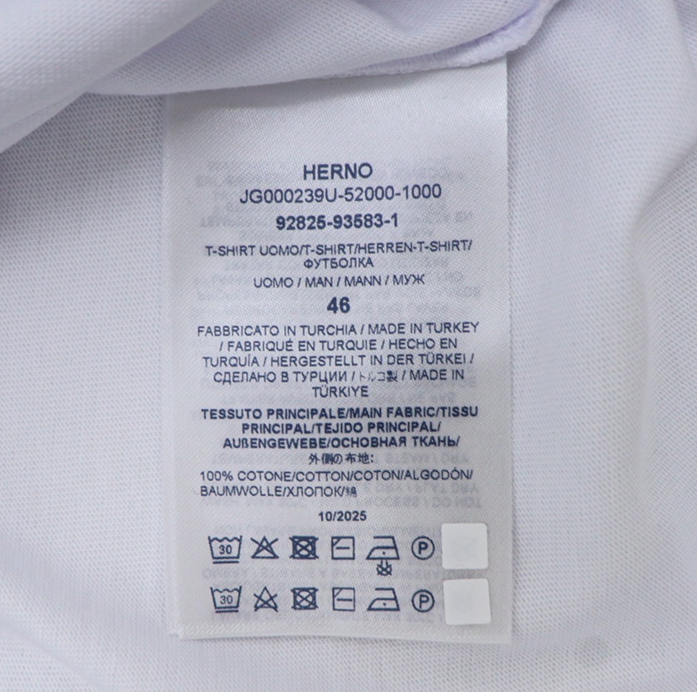 ヘルノ Tシャツ メンズ コットン 刺繍ロゴ クルーネックTシャツ HERNO