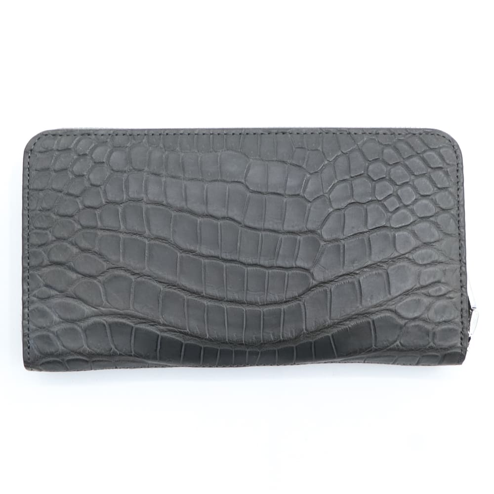 ペッレモルビダ 財布 クロコダイル ラウンドジップ 長財布 PELLE MORBIDA PMO-CRS010A PMO CHACOAL GRAY