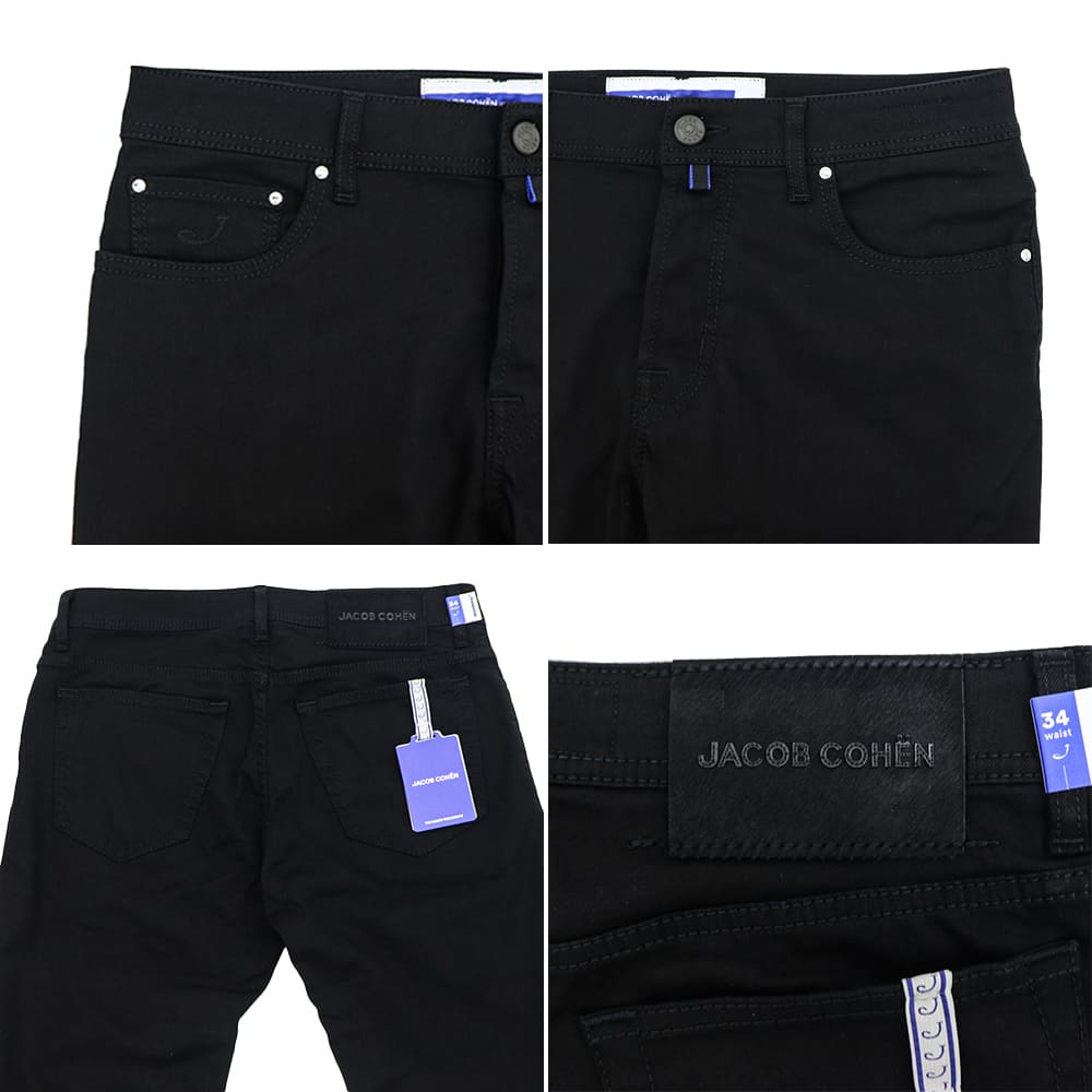 ヤコブコーエン デニム メンズ ストレッチ 5ポケット スリムフィット ストレート ブラックデニム JACOB COHEN BARD JCB JUM_QE004 036P3732TR C74 秋冬新作