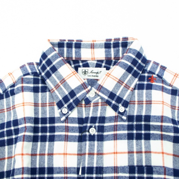 スウィープ ロサンゼルス シャツ メンズ コットン ビエラ タータンチェック ボタンダウンシャツ Sweep!! LosAngeles SL130027 SWP WHITE