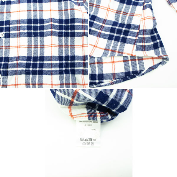 スウィープ ロサンゼルス シャツ メンズ コットン ビエラ タータンチェック ボタンダウンシャツ Sweep!! LosAngeles SL130027 SWP WHITE