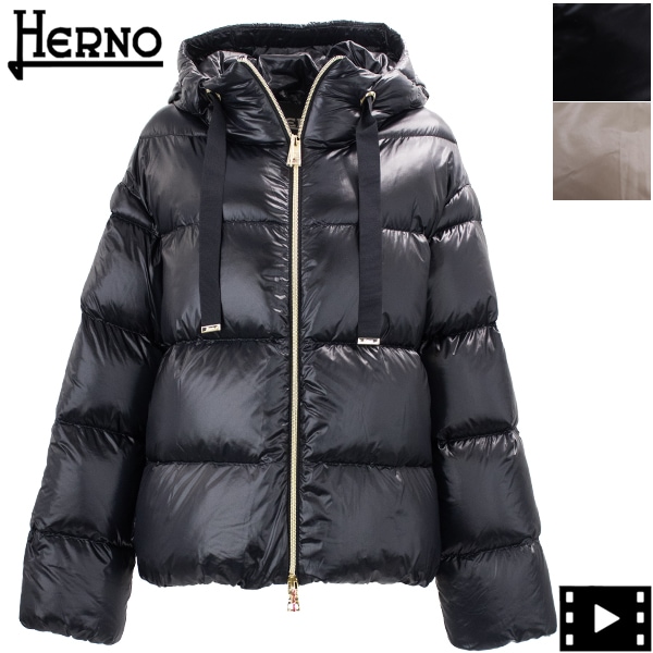 美品☆HERNO☆七分袖 ライトダウンジャケット(38) （ヘルノ