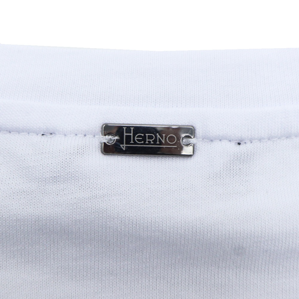 【HR25SS301】HERNO メンズTシャツ JG000239U 52000 ヘルノ Tシャツ メンズ コットン 刺繍ロゴ クルーネックTシャツ