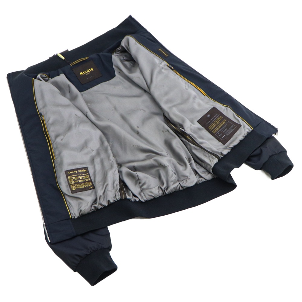 ムーレー ブルゾン メンズ 撥水 ポリエステル スタンドカラー ジップアップブルゾン マネッティ MOORER MANETTI WK MRE BLU 春夏新作