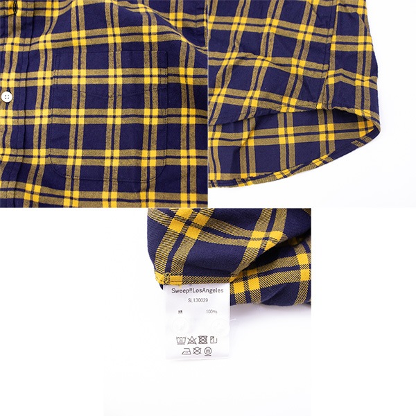 スウィープ ロサンゼルス シャツ メンズ コットン ビエラ タータンチェック ボタンダウンシャツ Sweep!! LosAngeles SL130029 SWP YELLOW