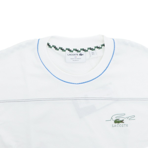 ラコステ Tシャツ ゴルフ メンズ オーガニックコットン ステッチボーダー クルーネックTシャツ LACOSTE TH5364 LAC 70V FLOUR 