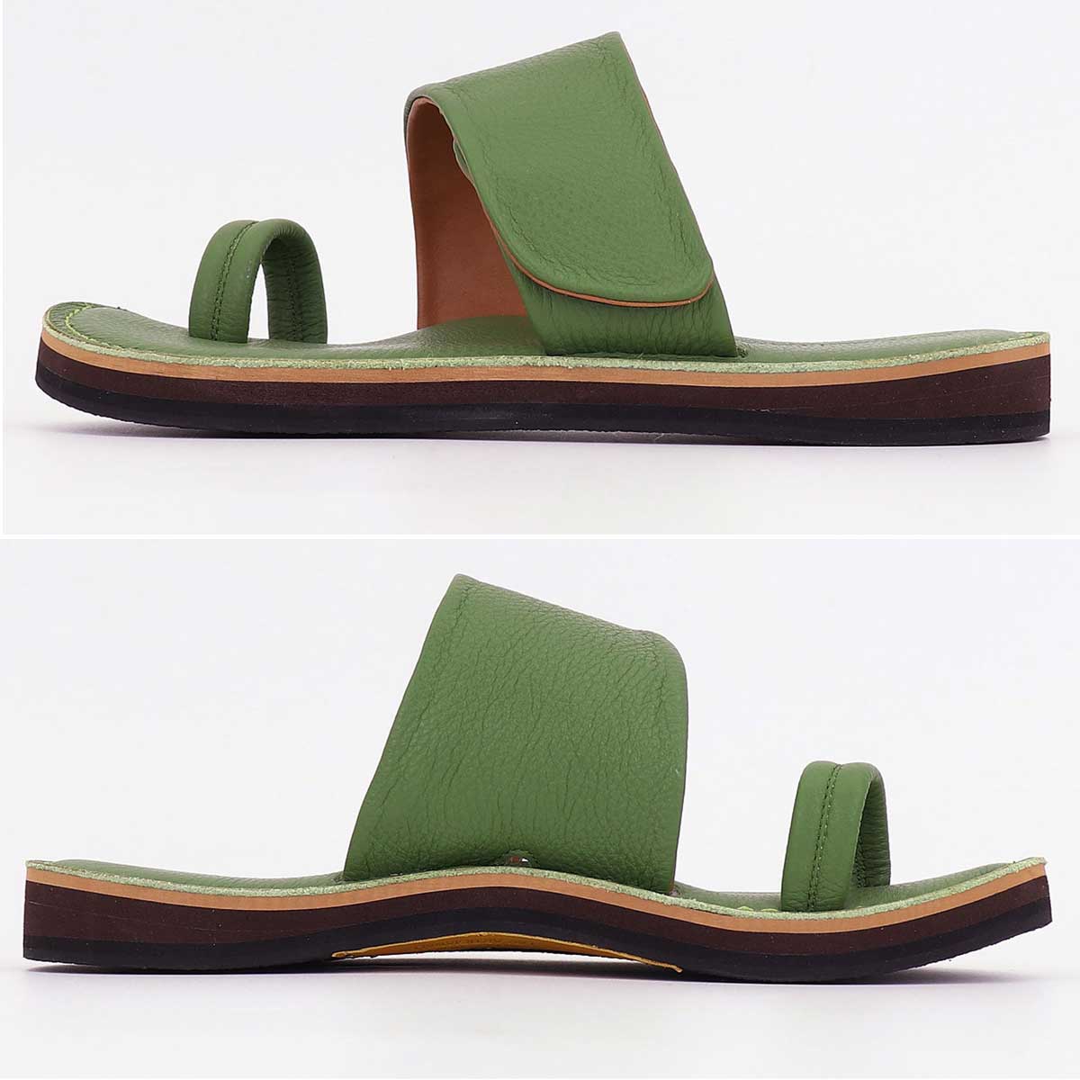 【セール 半額以下】ポルペッタ サンダル メンズ グレインレザー サンダル POLPETTA TUBO NUDA-G GREEN （グリーン） 【返品交換不可】