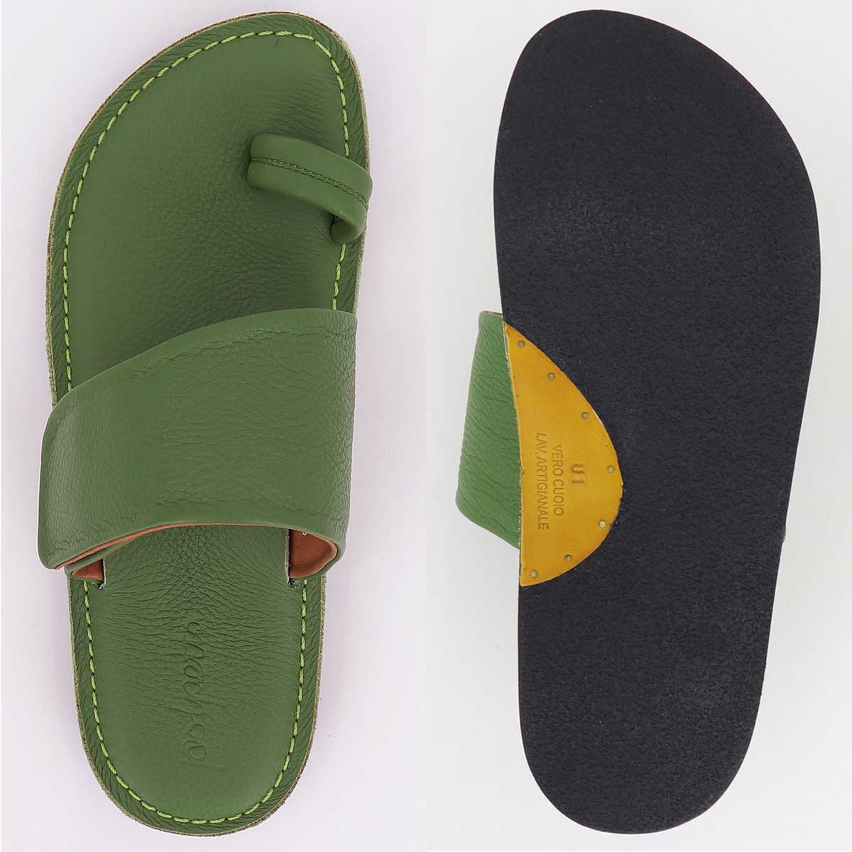 【セール 半額以下】ポルペッタ サンダル メンズ グレインレザー サンダル POLPETTA TUBO NUDA-G GREEN （グリーン） 【返品交換不可】