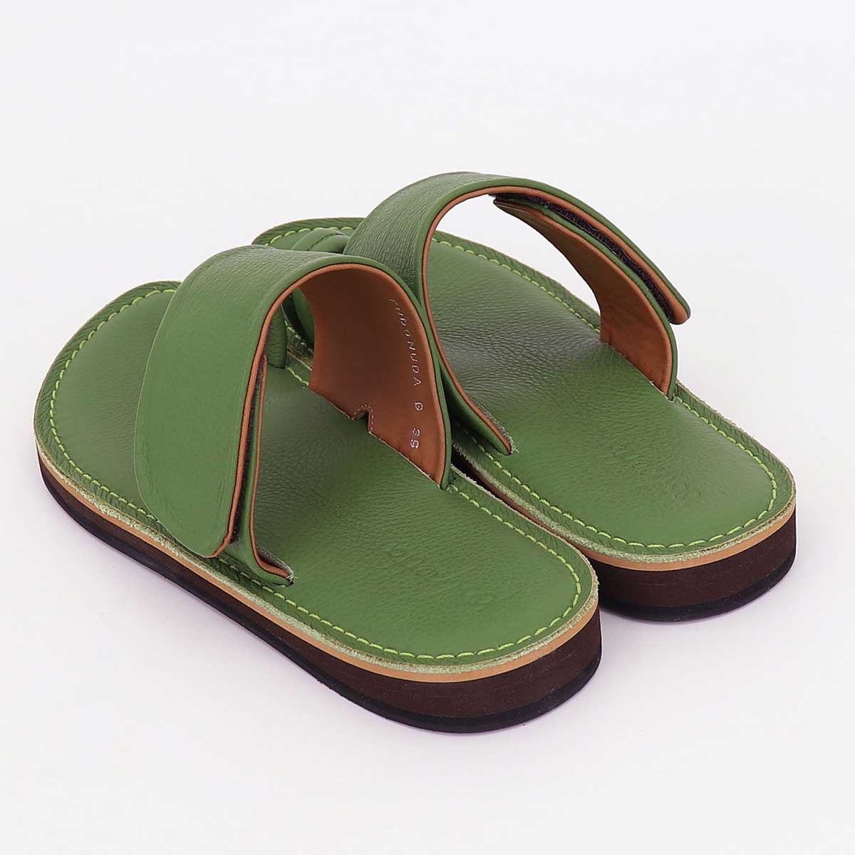 【セール 半額以下】ポルペッタ サンダル メンズ グレインレザー サンダル POLPETTA TUBO NUDA-G GREEN （グリーン） 【返品交換不可】