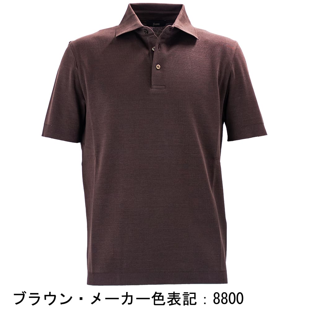ヘルノ ポロシャツ メンズ コットン 半袖 ニットライクジャージー