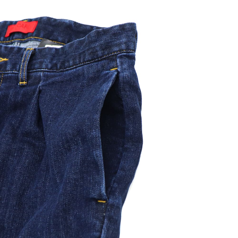 レッドカード トーキョー デニム メンズ ストレッチ 1プリーツ デニムスラックス デニスラ スラック RED CARD TOKYO SLACK RED Dark Used 春夏新作