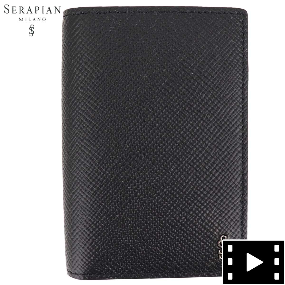 激安商品 Serapian セラピアン 型押しレザー Black ブラック Eclipse 292 Evol6242 M08 Evoluzione Case Card Business 名刺入れ カードケース 名刺入れ