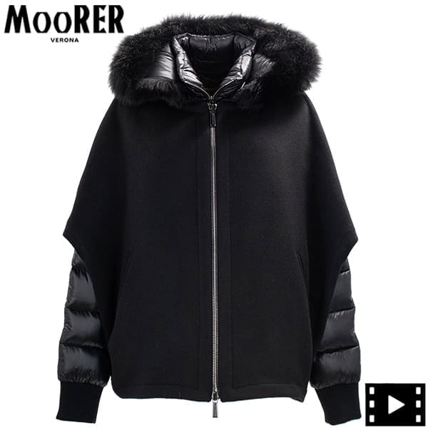 ムーレー ダウン レディース ウールカシミヤ 3WAY ケープ ダウンジャケット MOORER PEGASO CWR MRE NERO