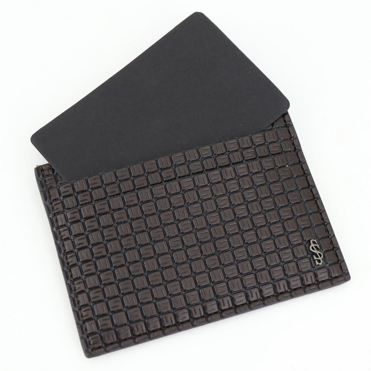 【セール】セラピアン カードケース PVC型押し カードケース SERAPIAN Stepan STEP6241-M11 B19 Chocolate/Black（ダークブラウン）【返品交換不可】