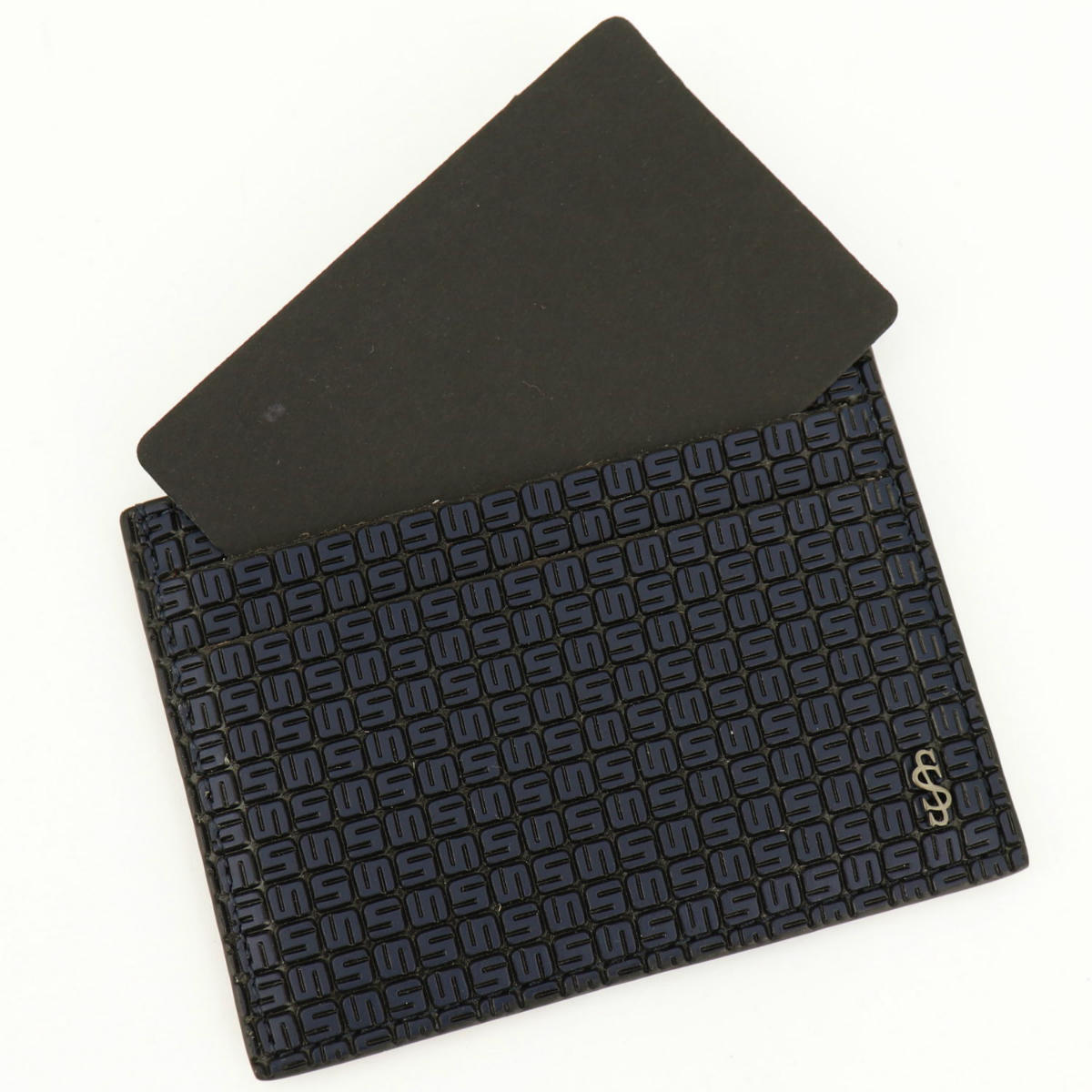 セラピアン カードケース PVC型押し カードケース SERAPIAN Stepan STEP6241-M11 C20 Ocean Blue/Black（ネイビー）