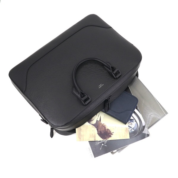 ペッレモルビダ ブリーフケース CAPITANO キャピターノ 型押しレザー 2WAY 2ルーム ブリーフバッグ PELLE MORBIDA PMO-CA014A PMO（ブラック×ブラック）