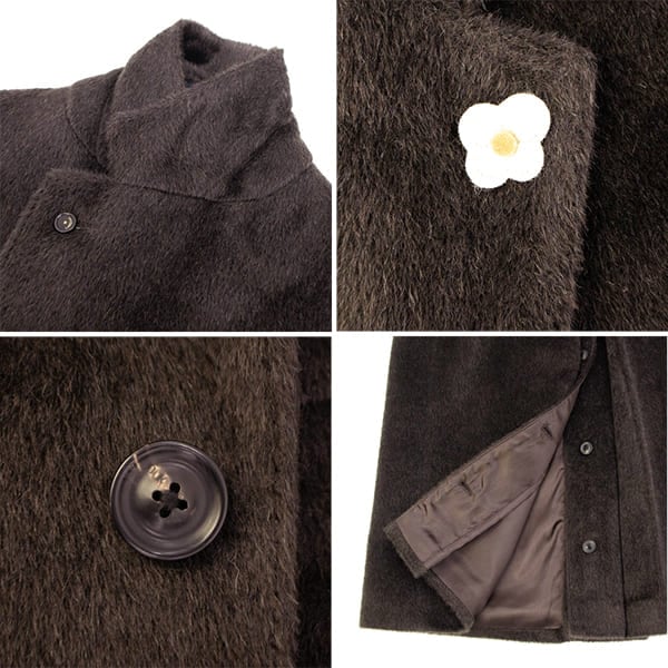 美品 メンズティノラス アルパカ ロングチェスターコート ブラック L 古着 美品 メンズティノラス アルパカ ロングチェスターコート