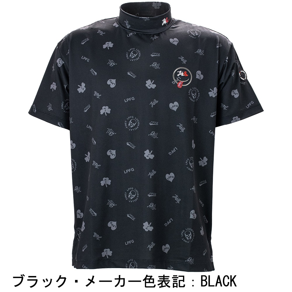 【セール】ルシアンぺラフィネ エルピーエフジー ゴルフ メンズ オールオーバー 半袖モックネックシャツ LUCIEN PELLAT-FINET LPFG 209-94413 LPG 【返品交換不可】