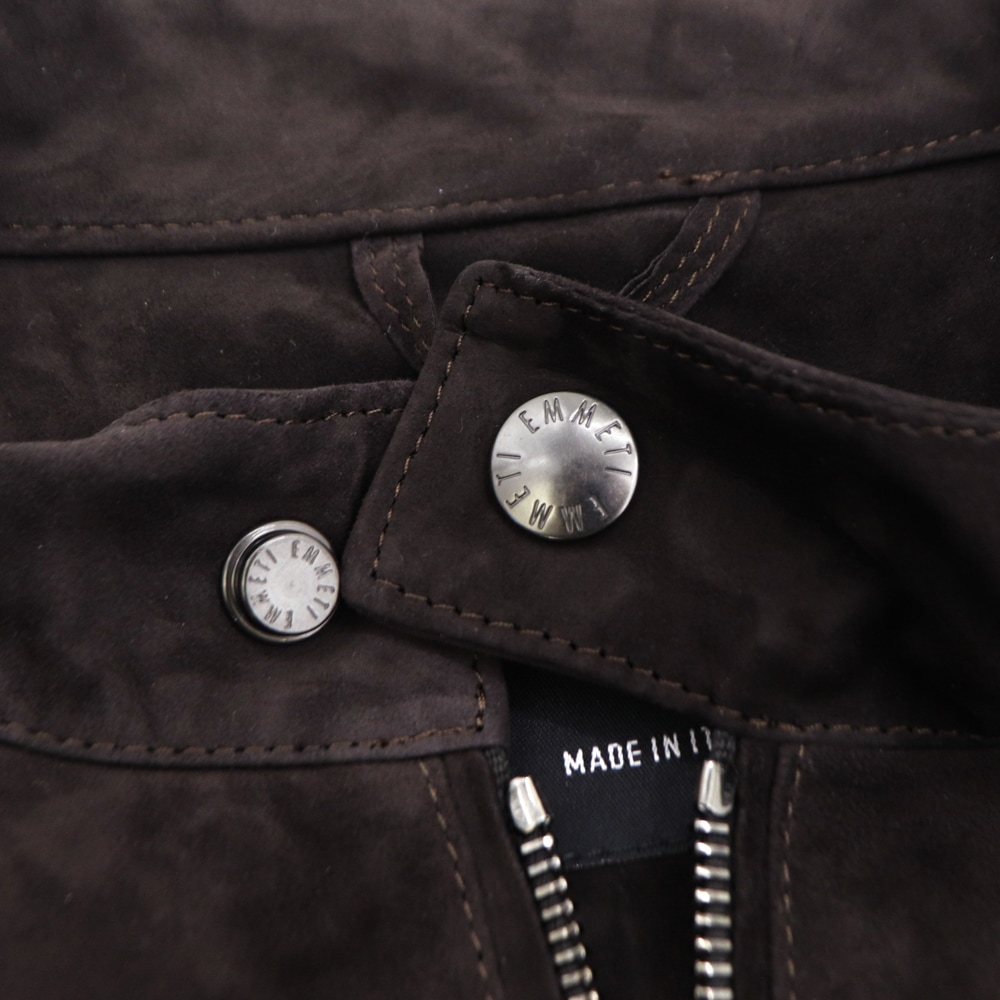 エンメティ ライダース メンズ スペシャルレザー ラムスエード シングルライダース ユーリ ガンメタル EMMETI JURI EMT SP LEATHER GUNMETAL EBANO2 春夏新作