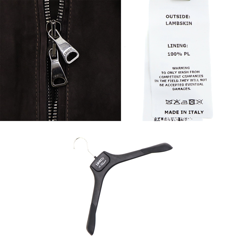 エンメティ ライダース メンズ スペシャルレザー ラムスエード シングルライダース ユーリ ガンメタル EMMETI JURI EMT SP LEATHER GUNMETAL EBANO2 春夏新作