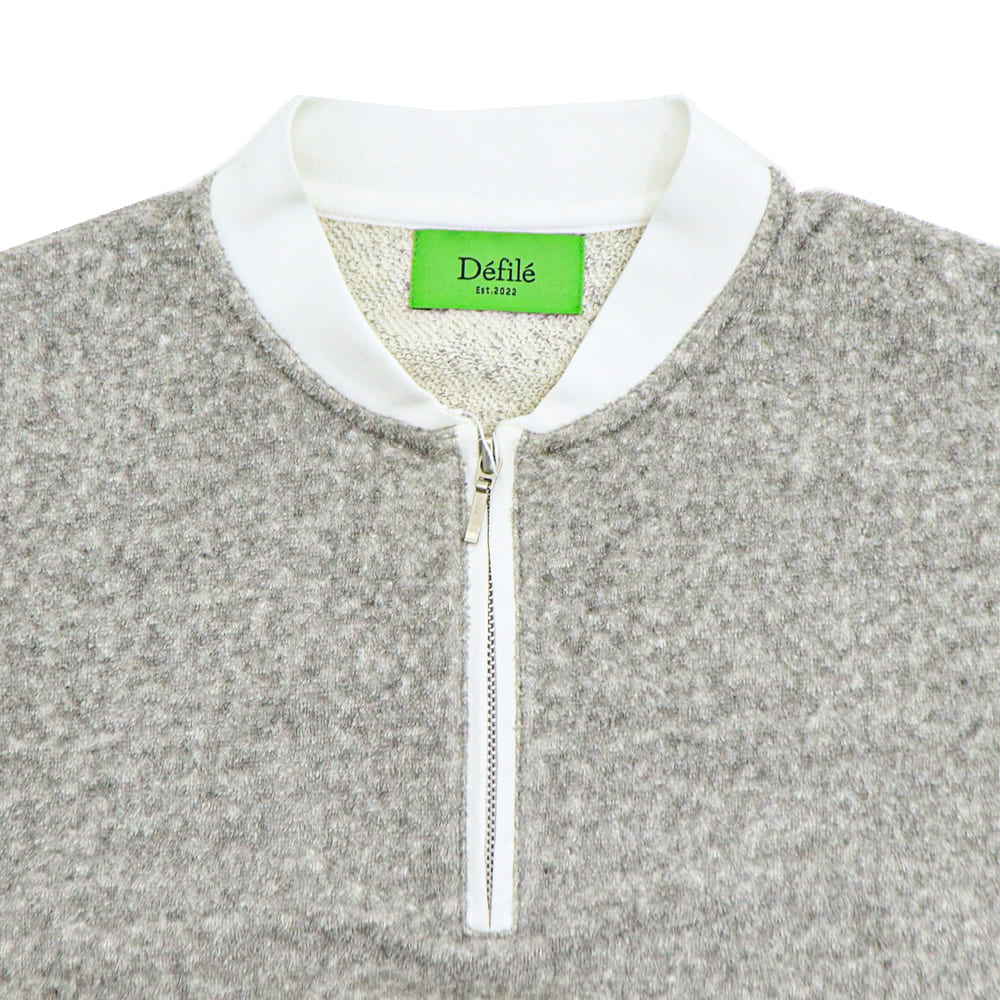 デフィレ Tシャツ メンズ 吊り裏毛 パイル コットン ジップヘンリー 半袖Tシャツ Defile DF25-SS001 DFL 春夏新作