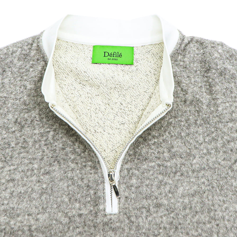 デフィレ Tシャツ メンズ 吊り裏毛 パイル コットン ジップヘンリー 半袖Tシャツ Defile DF25-SS001 DFL 春夏新作