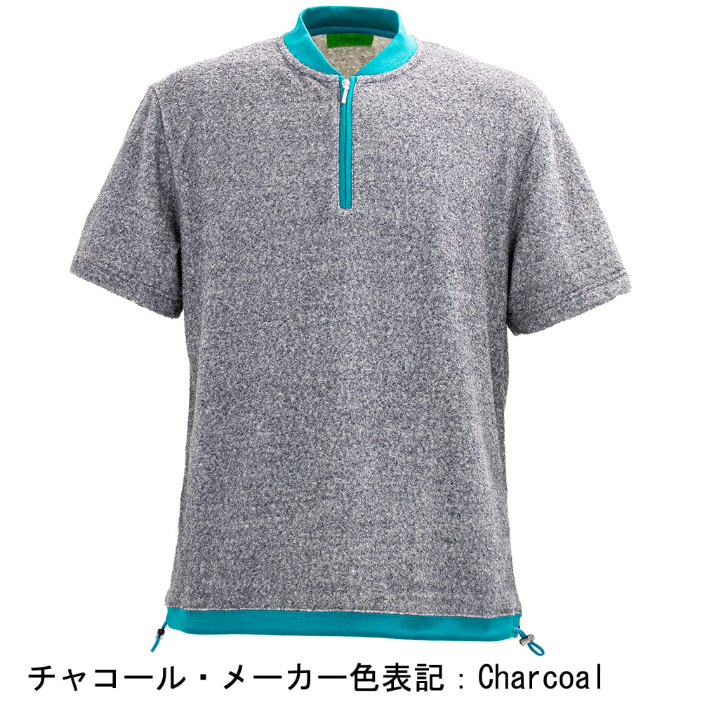 デフィレ Tシャツ メンズ 吊り裏毛 パイル コットン ジップヘンリー 半袖Tシャツ Defile DF25-SS001 DFL 春夏新作