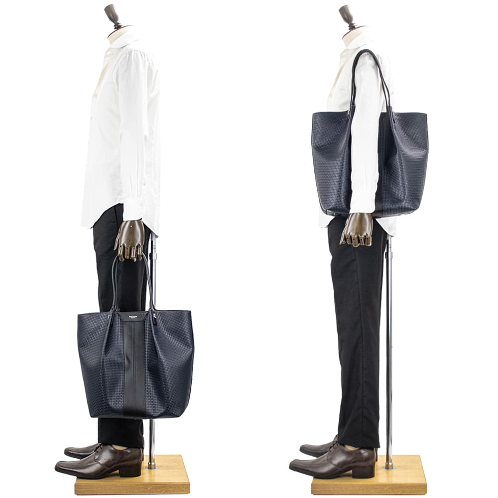 【未使用】SERAPIAN ネイビー ブラウン 縦型トートバッグ SRSTSMLL713733JC20_01_1600x.