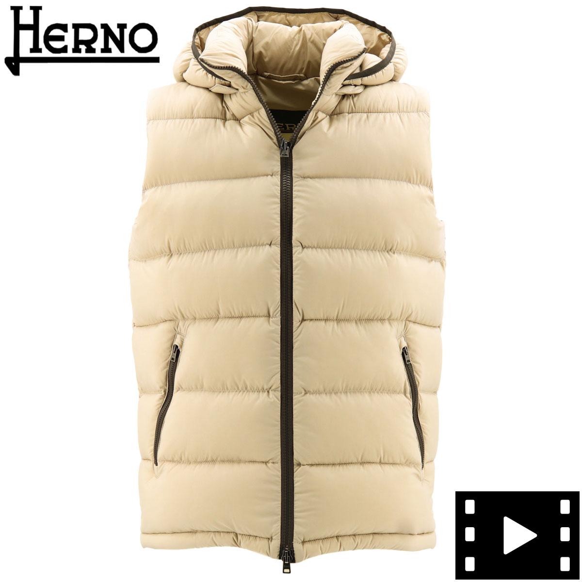 超格安価格 Herno 美品 48 メンズ ブロンズ ダウンベスト ヘルノ ダウンベスト
