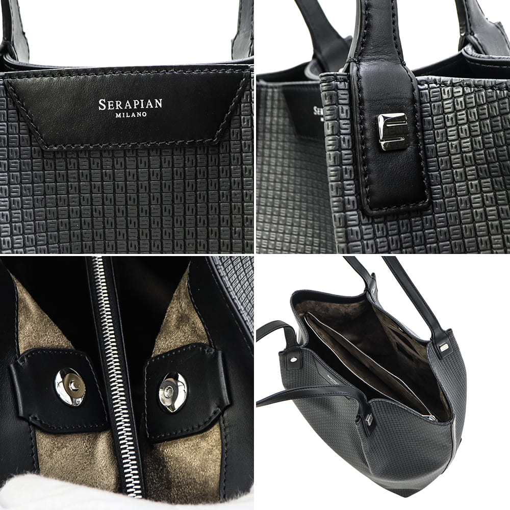 【セール】セラピアン バッグ PVC型押し トートバッグ バーティカルシークレット SERAPIAN Vertical Secret SRP Step Sust 秋冬新作【返品交換不可】