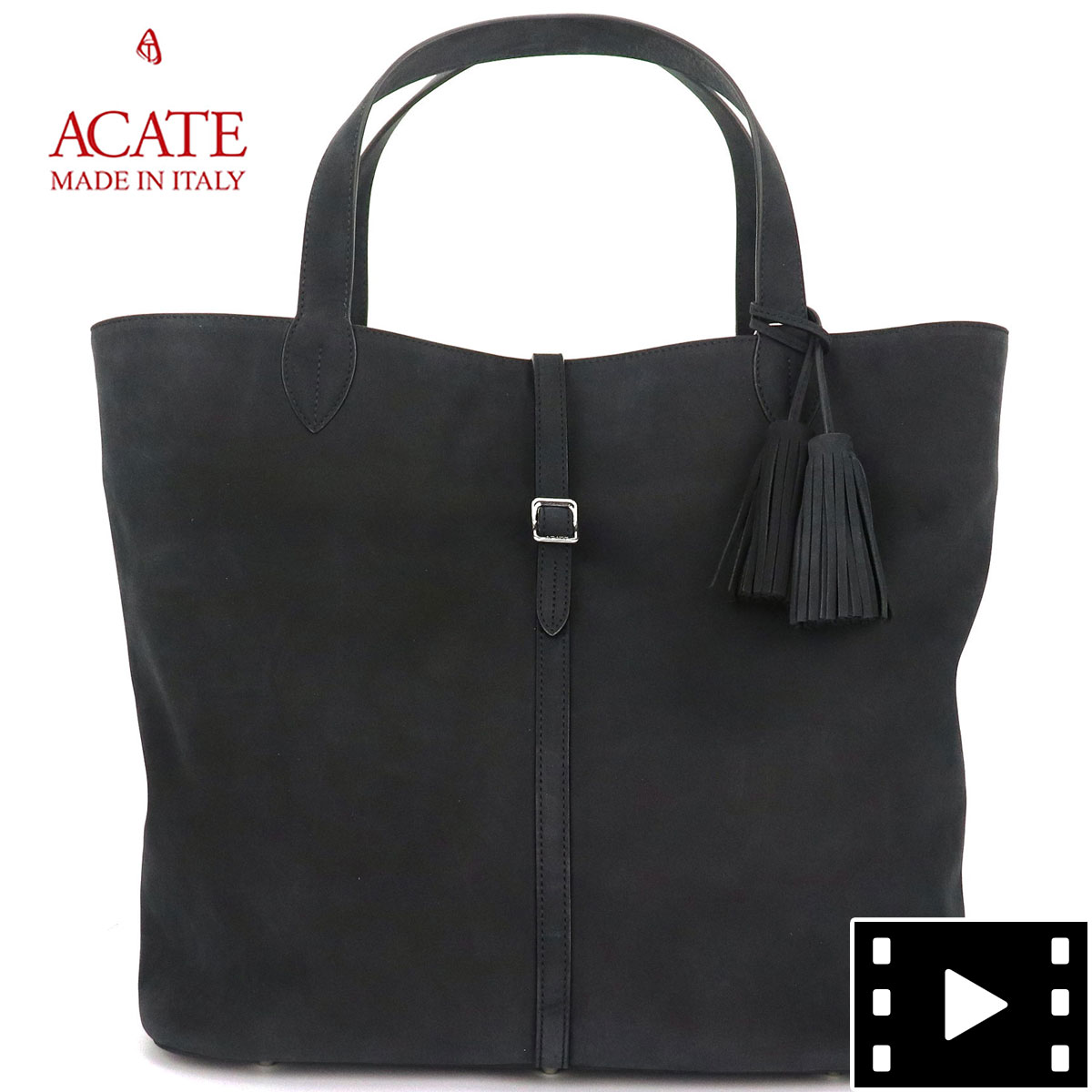 アカーテ　トートバッグ　kaus acate ブラック アカーテ / ACATE / KAUS 2 / カウス 2 / シュリンクレザー トート