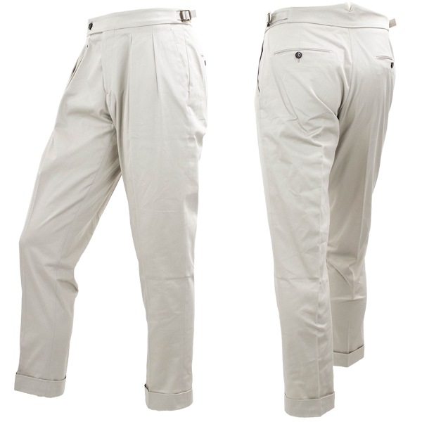 ベルウィッチ パンツ メンズ ストレッチ コットン 2タック スラックス 