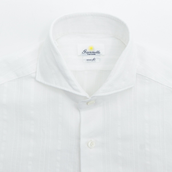 ジャンネット シャツ メンズ カッタウェイ ヴィンチフィット コットン 織りストライプ GIANNETTO VINCI FIT 278600V84 GNT 0001