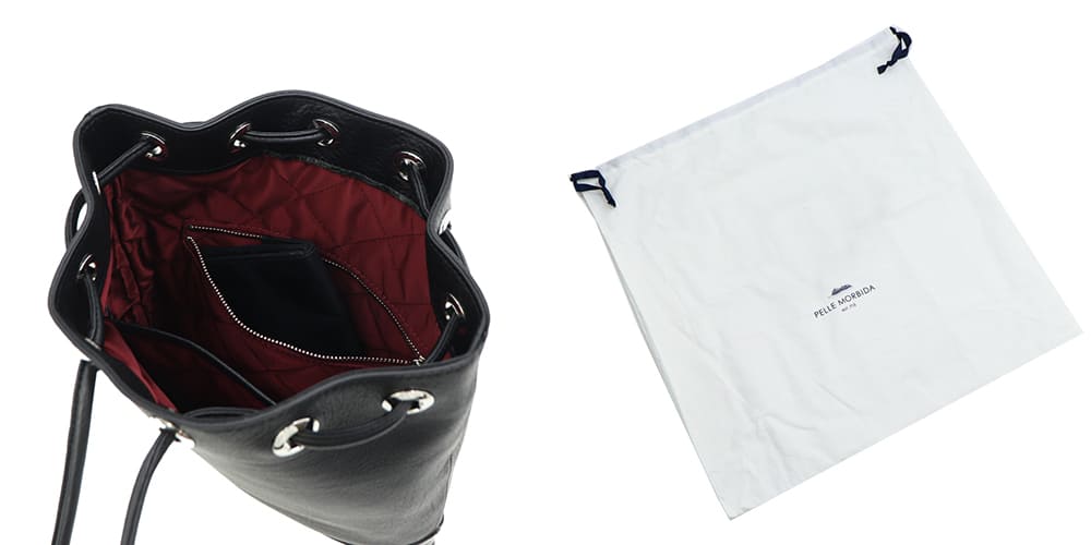 ペッレモルビダ バッグ 牛革 シュリンクレザー スタッズ 2WAY ドローストリングバッグ ロンドンコレクション PELLE MORBIDA London PMO-MB080LO PMO BLACK 秋冬新作