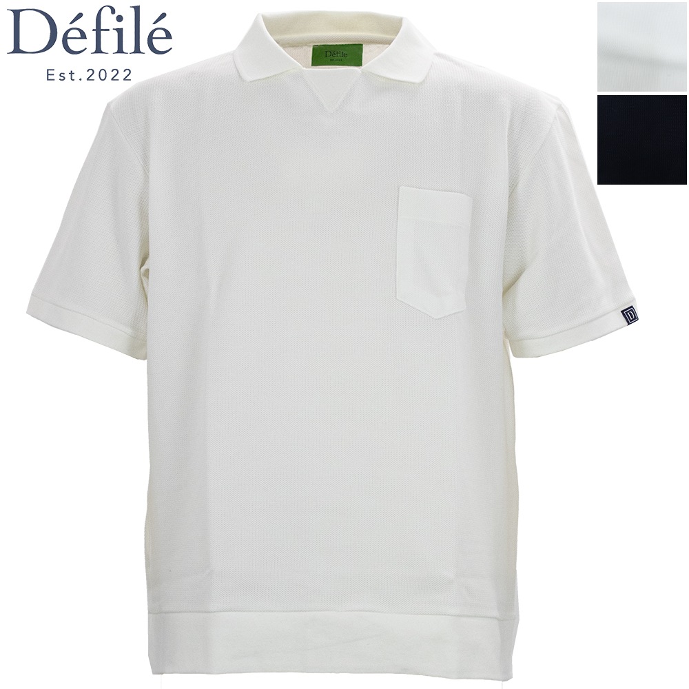 デフィレ ポロシャツ メンズ サマルカンダリア コットン リラックス スキッパーポロシャツ Defile DF24-SS004 DFL 