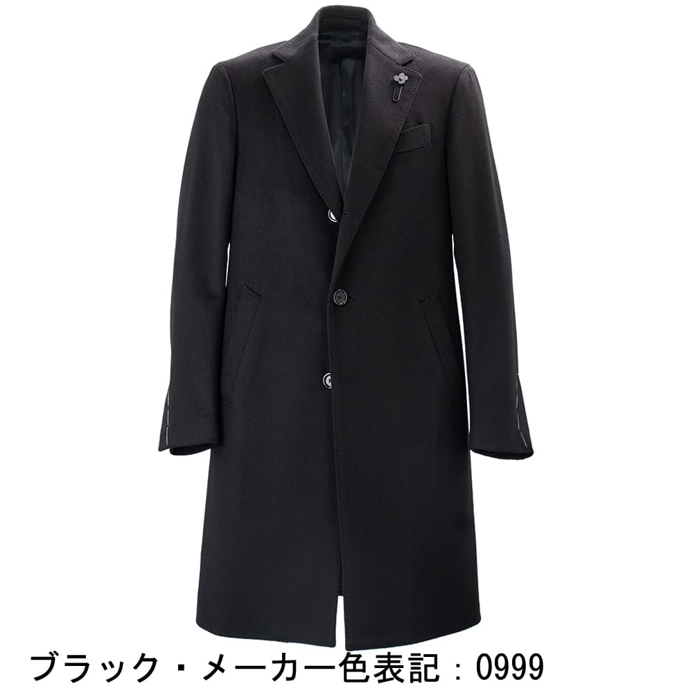 新品 LARDINI シングル3B チェスターコート 44 ラルディーニ コート メンズ ロロピアーナ ウール レインシステム 段