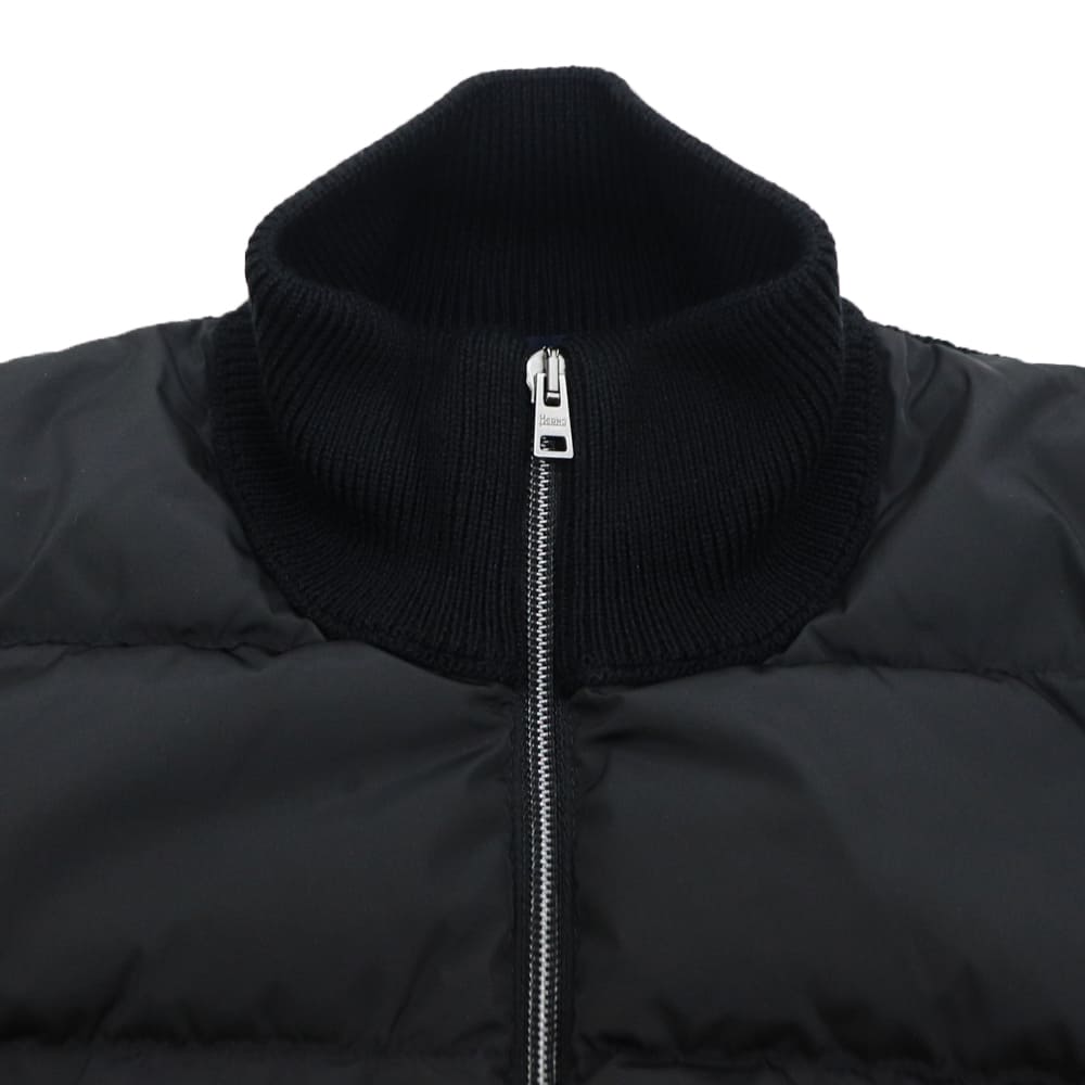ヘルノ ダウン メンズ ウールニット ポリエステル 切り替え スタンドカラー ダウンブルゾン HERNO MP000126U HER 70061 9300 秋冬新作