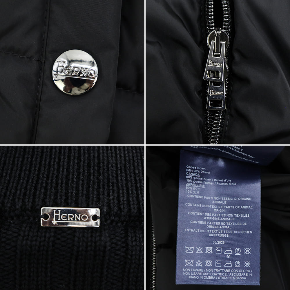 ヘルノ ダウン メンズ ウールニット ポリエステル 切り替え スタンドカラー ダウンブルゾン HERNO MP000126U HER 70061 9300 秋冬新作