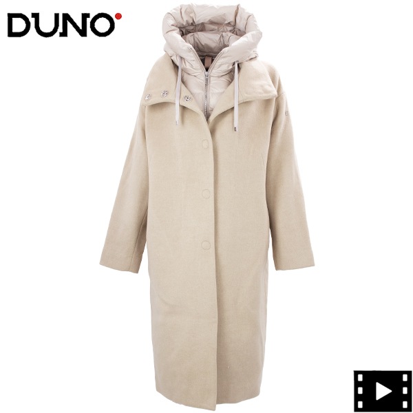 【セール 半額以下】デュノ ダウン レディス ウール フーデッドダウン ステンカラーコート DUNO TRESSA DUN 3259-TRES07 128【返品交換不可】