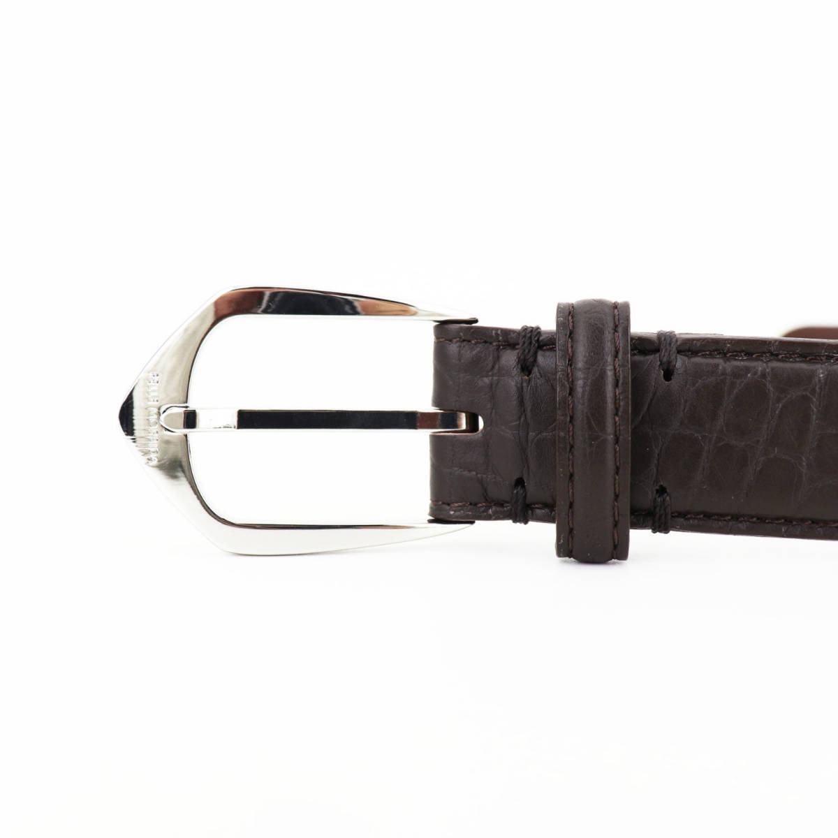 ペッレモルビダ ベルト メンズ BARCA バルカ クロコ型押し レザーベルト PELLE MORBIDA PMO-BAB003 DBR（ダークブラウン）