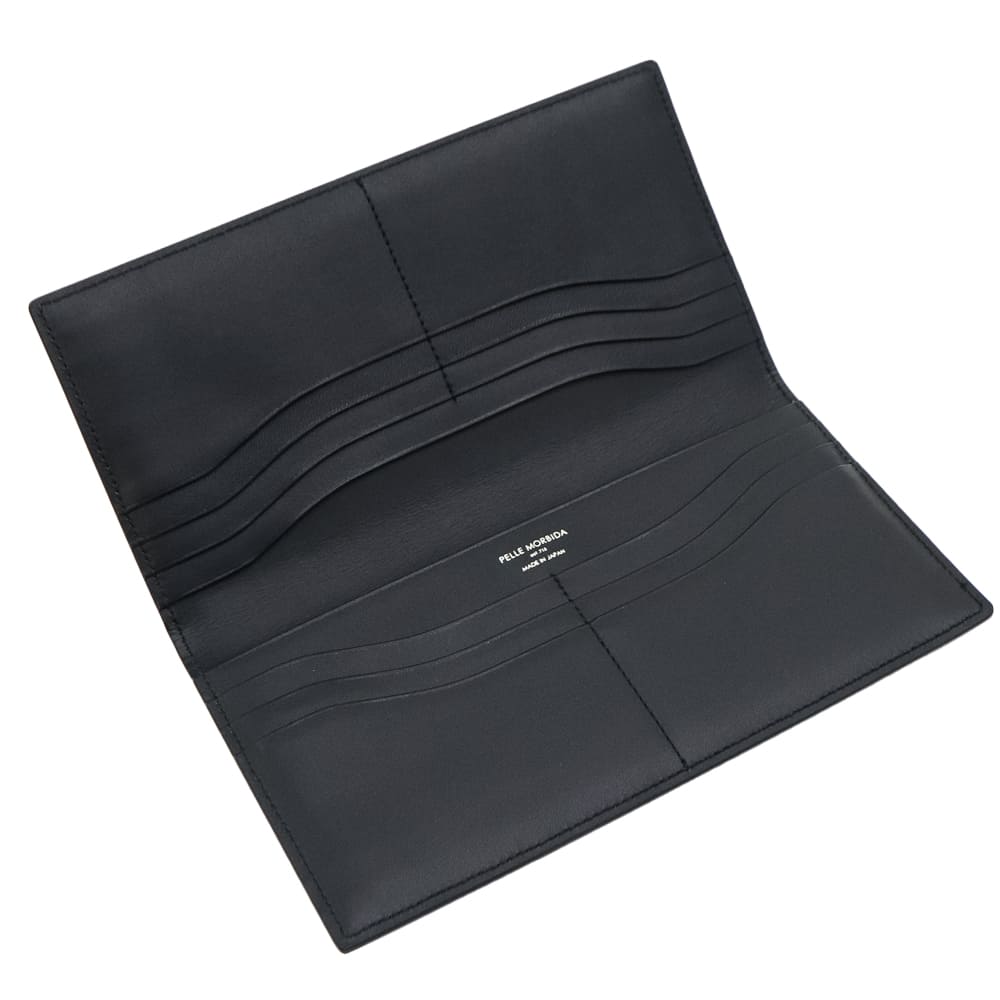 ペッレモルビダ 財布 Victoria社 カーフレザー 2つ折りスリム長財布 バルカ PELLE MORBIDA BARCA PMO-BA708 PMO BLACK 秋冬新作