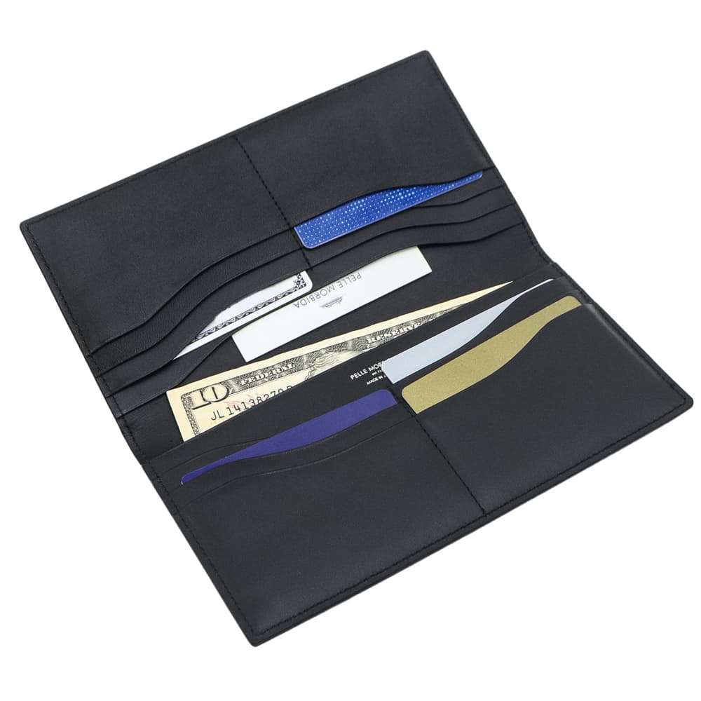 ペッレモルビダ 財布 Victoria社 カーフレザー 2つ折りスリム長財布 バルカ PELLE MORBIDA BARCA PMO-BA708 PMO BLACK 秋冬新作